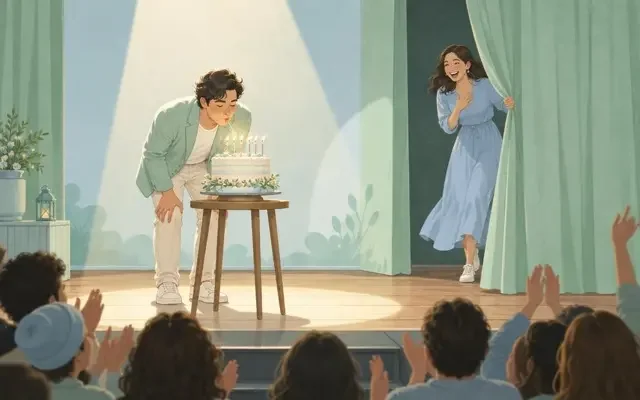 海角吃瓜网 · 演员生日会现场，神秘嘉宾现身引发尖叫 配图